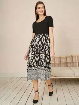 Платье-футболка с юбкой ikat Yumi, черный