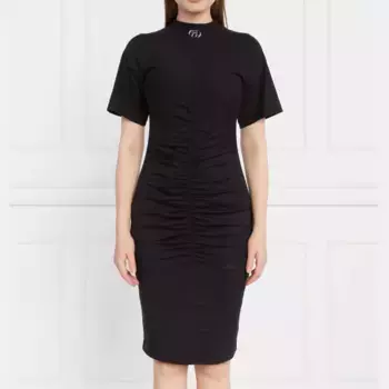 Платье-Футболка со сборками Karl Lagerfeld, черный