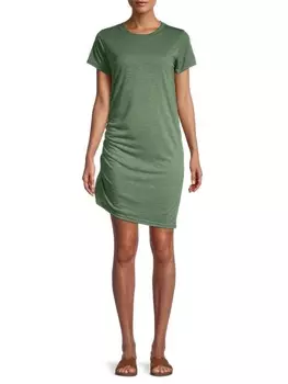 Платье-футболка Stitchdrop с рюшами, зеленый