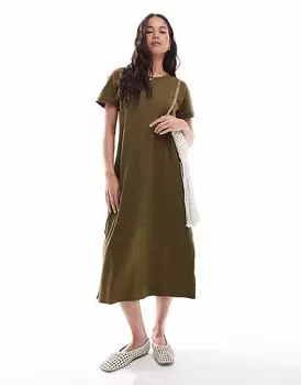 Платье-футболка Superdry Midi цвета хаки