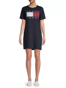 Платье-футболка Tommy Jeans с графическим логотипом, голубой