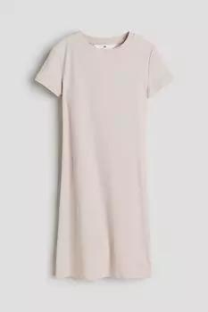 Платье-Футболка в рубчик H&M, розовый