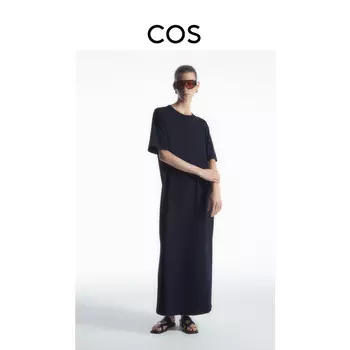 Платье-футболка женское Cos с боковым разрезом, синий