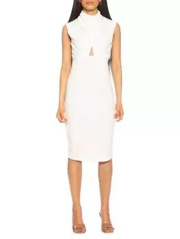 Платье-футляр Alexia Admor Elouise с драпировкой, белый