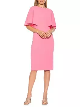 Платье-футляр Alexia Admor Riley с накидкой и рукавами-накидкой, розовый