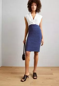 Платье-футляр Anna Field, цвет white/dark blue