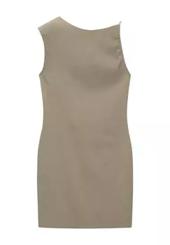 Платье-футляр Asymmetric Draped PULL&BEAR, хаки