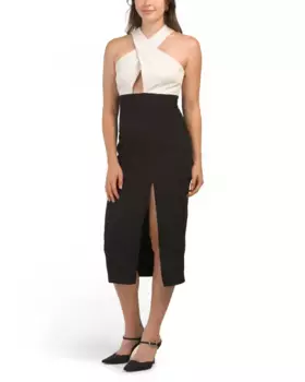 Платье-футляр Audrey Crossover Toccin, слоновая кость