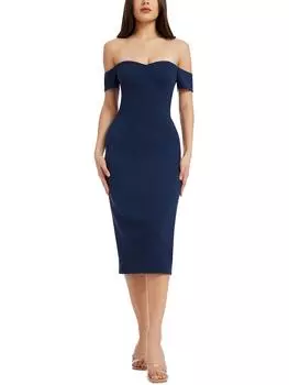 Платье-футляр Bailey Womens с открытыми плечами Dress The Population, темно-синий