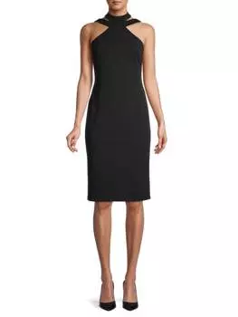 Платье-футляр Bebe с вырезом халтер, черный
