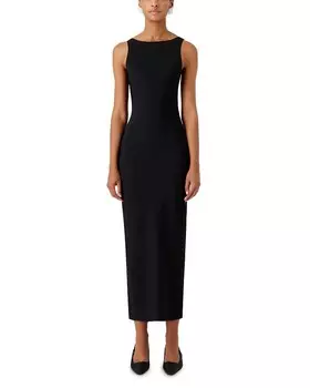 Платье-футляр без рукавов Emporio Armani на бретелях, черный