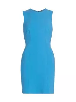 Платье-футляр без рукавов из смесовой шерсти Adam Lippes