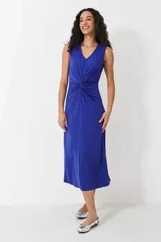 Платье футляр без рукавов из трикотажного джерси Crew Clothing Company, синий