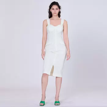 Платье-Футляр без рукавов с мини-точечным узором Smart And Joy, белый