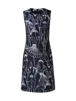 Платье-футляр без рукавов с принтом Croquis Akris, черный