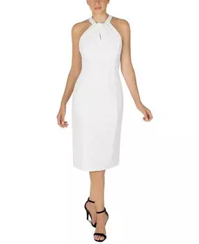 Платье-футляр без рукавов с вырезом халтер julia jordan, мульти