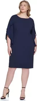 Платье-футляр больших размеров DKNY, темно-синий