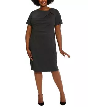 Платье-футляр больших размеров с бантом London Times, черный