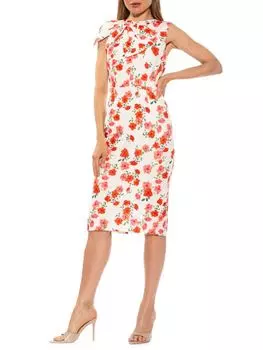 Платье-футляр Brigitta с бантом Alexia Admor, цвет Red Floral