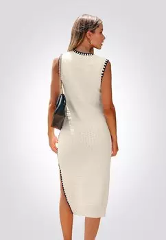 Платье-футляр CONTRAST TRIM BODYCON MIDI Cupshe, бежевый