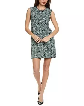 Платье-футляр Diane von Furstenberg Medusa из смесовой шерсти, зеленый