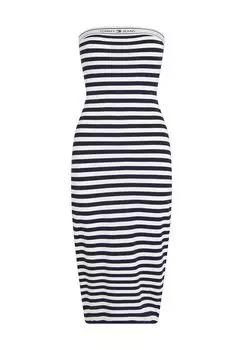 Платье-футляр, длина 3/4, без рукавов, женское TOMMY Jeans, цвет Dark Night Nav