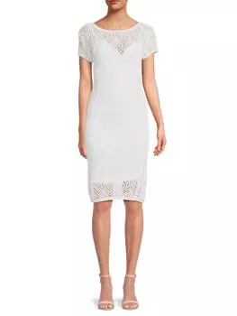 Платье-футляр длиной до колена крючком Donna Karan New York, белый