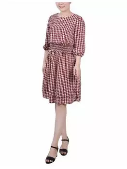 Платье-футляр длиной до колена с присборенной талией для женщин Petites NY Collection, цвет pristine purple square