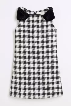 Платье футляр для девочек из букле с бантом River Island, черный