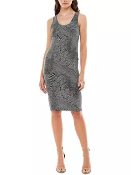 Платье-футляр для женщин с металлическим эффектом без рукавов Almost Famous, серебряный/черный