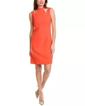 Платье-футляр Elie Tahari с вырезом, красный