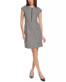 Платье-футляр Elie Tahari в клетку Gingham, черный