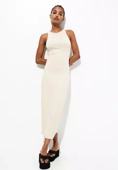 Платье-футляр HALTER SLEEVELESS PULL&BEAR, песочный