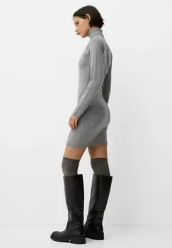 Платье-футляр HIGH NECK Bershka, серый