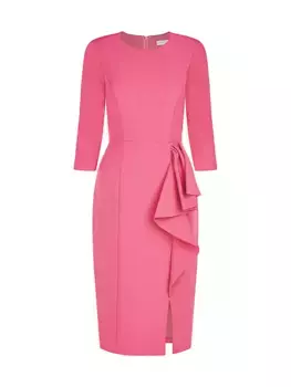 Платье-футляр из эластичного крепа Loretta Kay Unger, цвет deep rose
