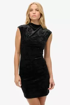 Платье футляр из бархата Superdry, черный