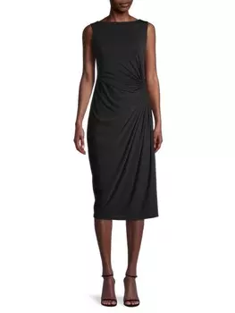 Платье-футляр из джерси Donna Karan Black
