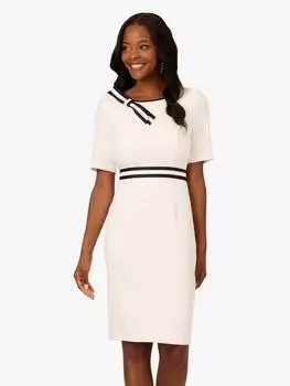 Платье-футляр из креповой ленты Adrianna Papell, цвет Ivory/Black