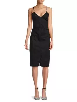 Платье-футляр из льняной смеси Saks Fifth Avenue, черный