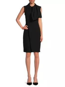 Платье-футляр из натуральной шерсти Lanvin, цвет Noir