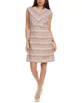 Платье-футляр из твида St. John, оранжевый