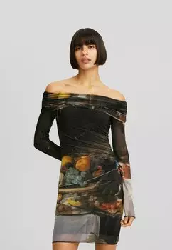 Платье-футляр Jan Davidszoon De Heem Bershka, черный