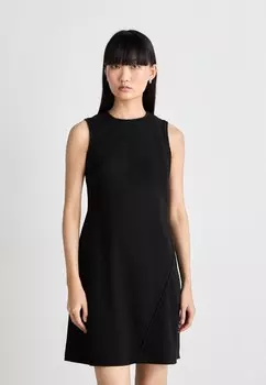 Платье-футляр JEWEL NECK BEADS TRIM DKNY, черный