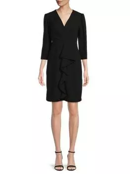 Платье-футляр Julia Jordan с рюшами, черный