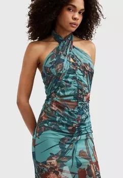 Платье-футляр Kaih AllSaints, лагуна синего цвета