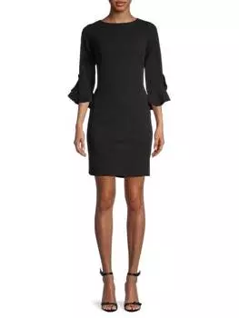 Платье-футляр Karl Lagerfeld Paris с оборками и манжетами, черный