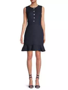 Платье - Футляр Karl Lagerfeld Paris с жемчужными пуговицами, navy