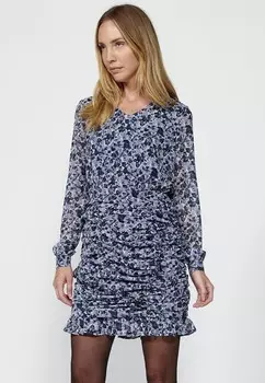 Платье-футляр LONG SLEEVE Koroshi, темно-синий