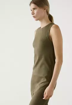 Платье-футляр MELANGE MIDI Massimo Dutti, пятнистый темно-зеленый