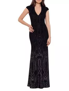 Платье-футляр металлического цвета с короткими рукавами Betsy & Adam, черный